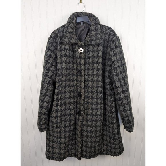Roaman's‎ Women's Plus Size Coat Black and Gray Pattern Size 24W - Picture 1 of 7